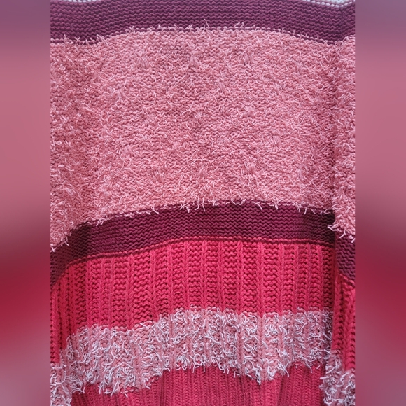 Umgee Women's Shag Colorblock Long Sleeve Sweater Size Large - Picture 3 of 4